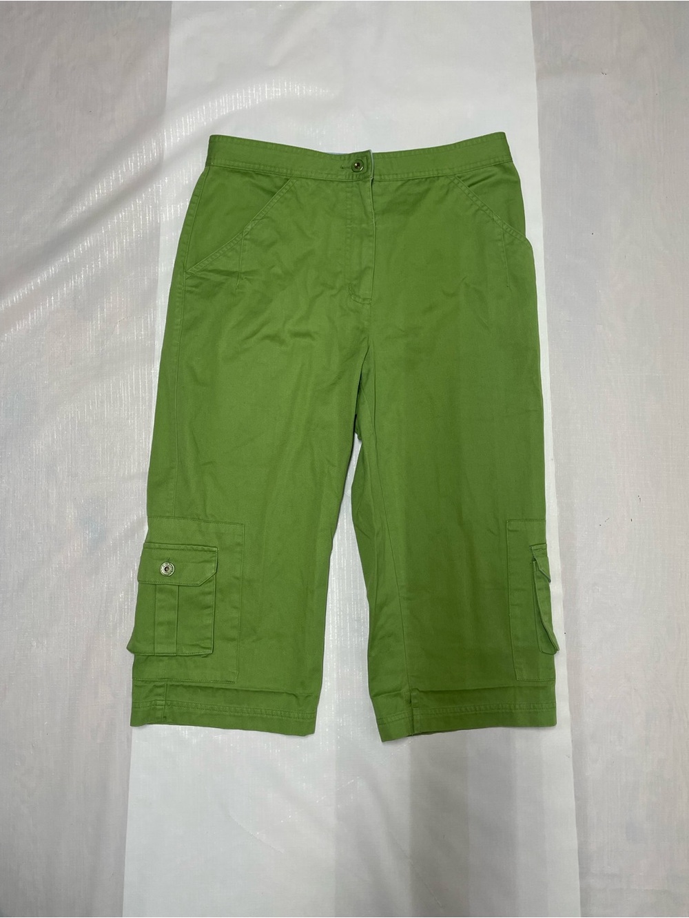 Christopher & Banks Lime Green Cargo Capri Sz:8